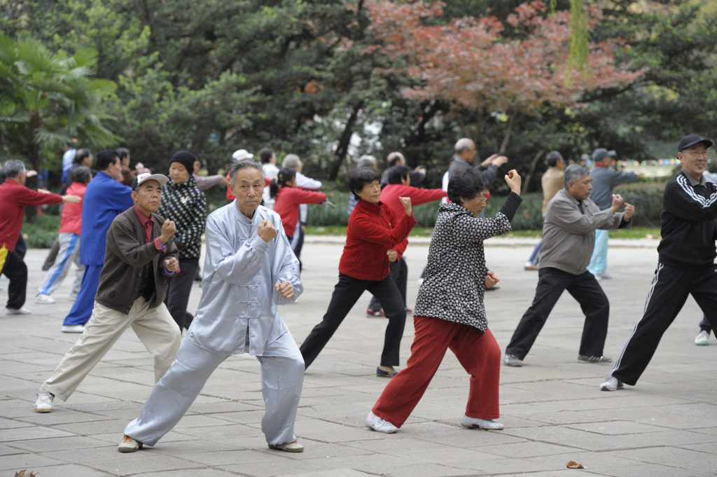 Tai Chi practice in park